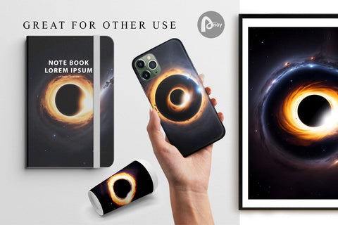 Digital Paper Space Black Hole Digital Pattern artnoy 