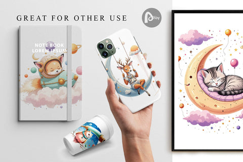 Digital Paper Space Dreamscape Digital Pattern artnoy 