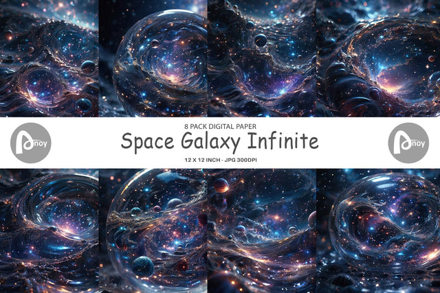 Digital Paper Space Galaxy Infinite Digital Pattern artnoy 