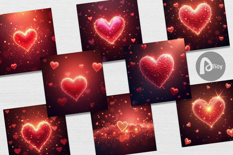 Digital Paper Spark Hearts Digital Pattern artnoy 