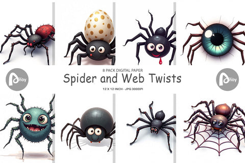 Digital Paper Spider Twists Digital Pattern artnoy 