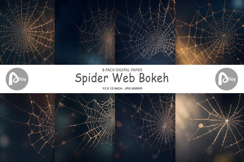 Digital Paper Spider Web Bokeh Digital Pattern artnoy 