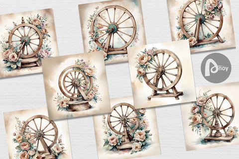 Digital Paper Spinning Wheel Digital Pattern artnoy 