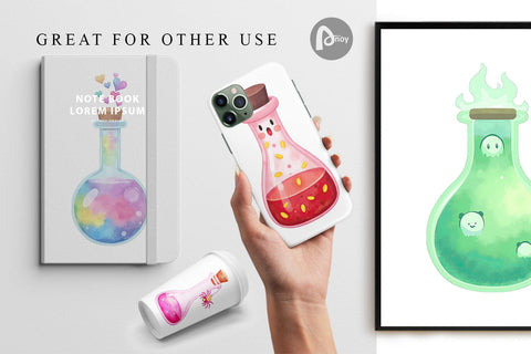 Digital Paper Spooky Potion Cuties Digital Pattern artnoy 