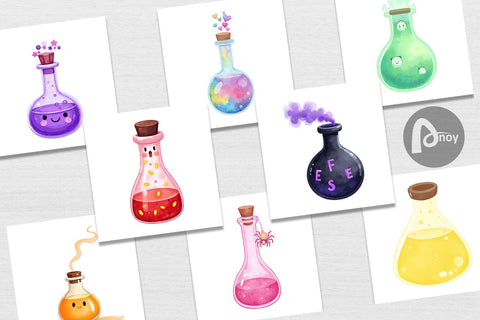 Digital Paper Spooky Potion Cuties Digital Pattern artnoy 