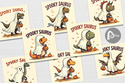 Digital Paper Spooky Saurus Digital Pattern artnoy 