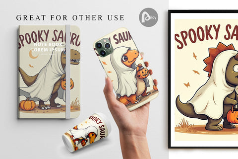 Digital Paper Spooky Saurus Digital Pattern artnoy 