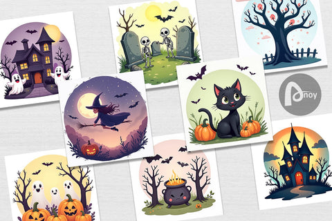 Digital Paper Spooky Scenes Digital Pattern artnoy 