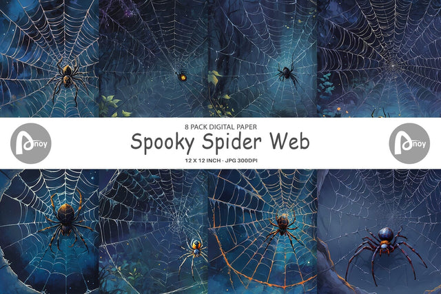 Digital Paper Spooky Spider Web Digital Pattern artnoy 