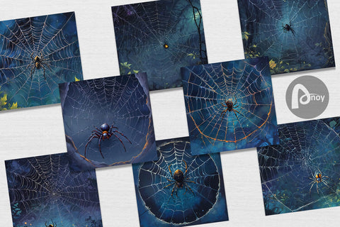 Digital Paper Spooky Spider Web Digital Pattern artnoy 