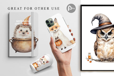 Digital Paper Spooky Sweet Critters Digital Pattern artnoy 