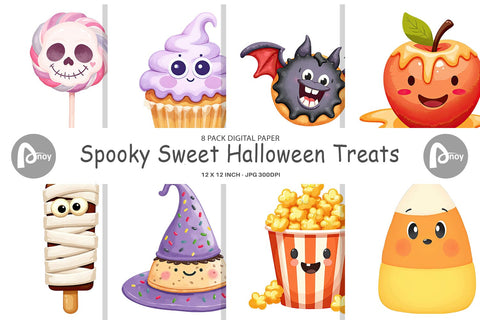 Digital Paper Spooky Sweet Treats Digital Pattern artnoy 