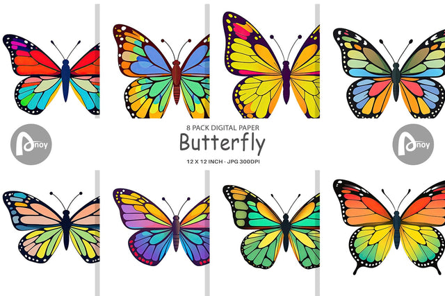 Digital Paper Spring Butterfly Digital Pattern artnoy 