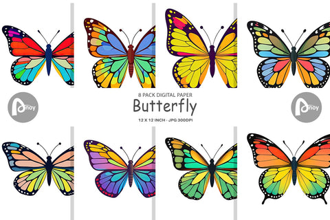 Digital Paper Spring Butterfly Digital Pattern artnoy 