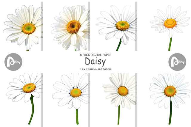 Digital Paper Spring Daisy Digital Pattern artnoy 