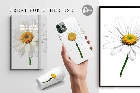 Digital Paper Spring Daisy Digital Pattern artnoy 