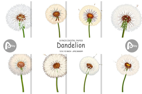 Digital Paper Spring Dandelion Digital Pattern artnoy 