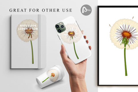 Digital Paper Spring Dandelion Digital Pattern artnoy 