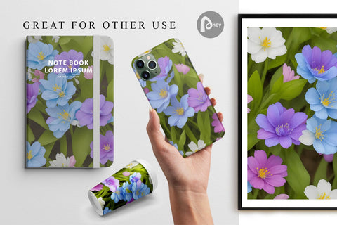Digital Paper Spring flowers Pattern Digital Pattern artnoy 