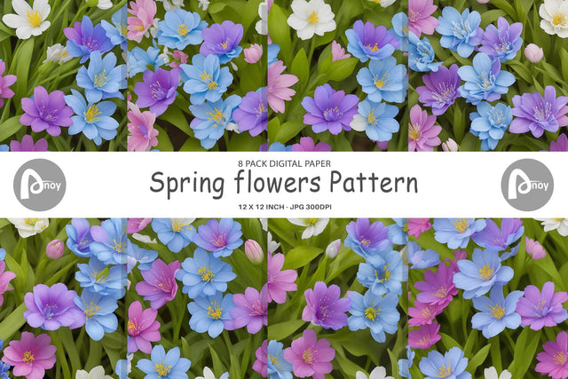 Digital Paper Spring flowers Pattern Digital Pattern artnoy 