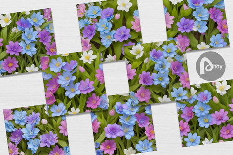 Digital Paper Spring flowers Pattern Digital Pattern artnoy 