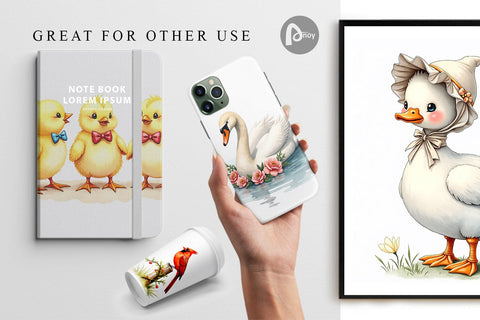 Digital Paper Spring Garden Birds Digital Pattern artnoy 