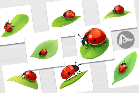 Digital Paper Spring Ladybug Digital Pattern artnoy 