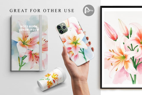 Digital Paper Spring lilies Digital Pattern artnoy 