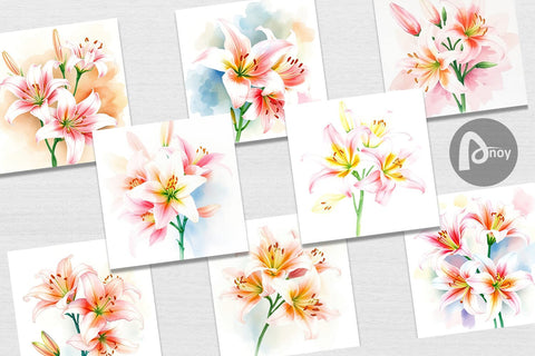 Digital Paper Spring lilies Digital Pattern artnoy 