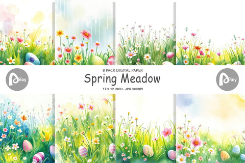 Digital Paper Spring Meadow Digital Pattern artnoy 