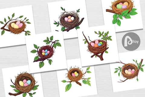 Digital Paper Spring Nest Digital Pattern artnoy 