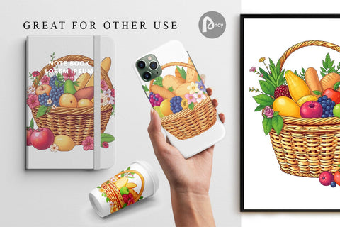 Digital Paper Spring Picnic Digital Pattern artnoy 