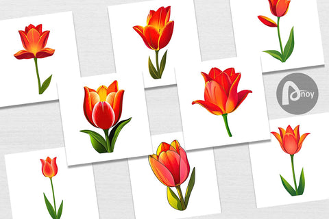 Digital Paper Spring Tulip Digital Pattern artnoy 