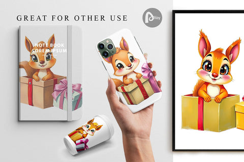 Digital Paper Squirrel Gift Digital Pattern artnoy 