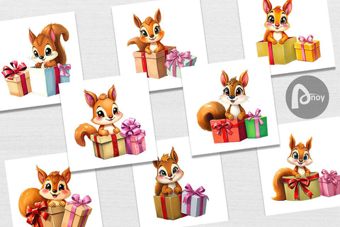 Digital Paper Squirrel Gift Digital Pattern artnoy 
