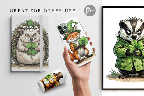 Digital Paper St Paddys Lucky Animal Digital Pattern artnoy 