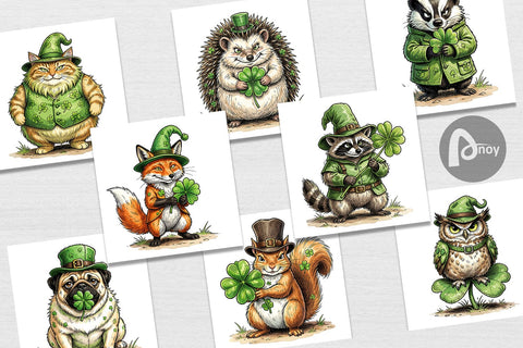Digital Paper St Paddys Lucky Animal Digital Pattern artnoy 