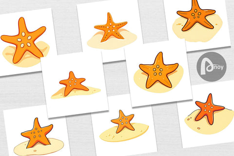 Digital Paper Starfish Digital Pattern artnoy 