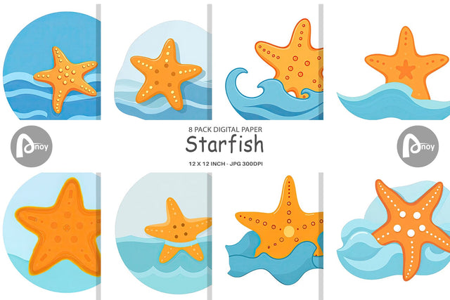 Digital Paper Starfish Digital Pattern artnoy 