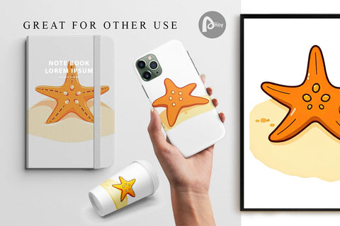 Digital Paper Starfish Digital Pattern artnoy 