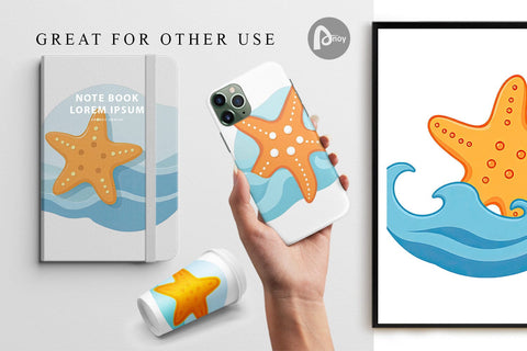 Digital Paper Starfish Digital Pattern artnoy 