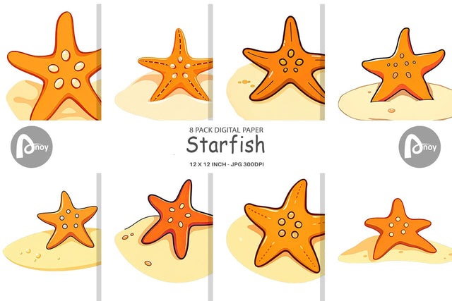 Digital Paper Starfish Digital Pattern artnoy 