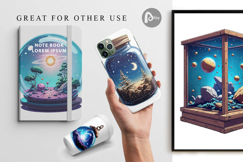 Digital Paper Starlight Terrariums Digital Pattern artnoy 