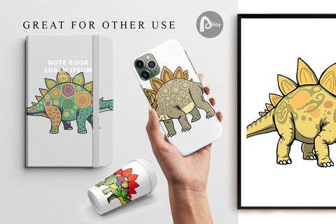 Digital Paper Stegosaurus with Plates Digital Pattern artnoy 