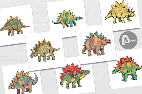 Digital Paper Stegosaurus with Plates Digital Pattern artnoy 