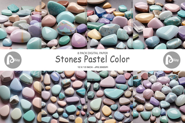 Digital Paper Stones Pastel Color Digital Pattern artnoy 