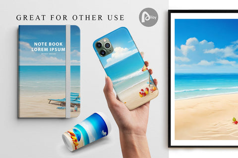 Digital Paper Summer Beach Sublimation artnoy 