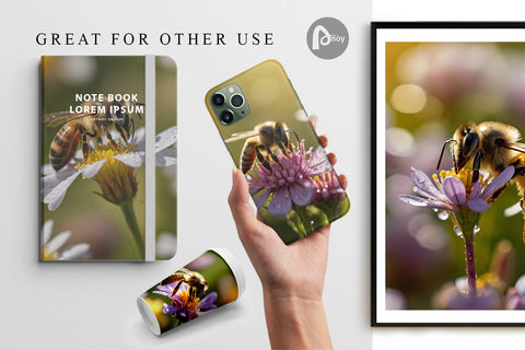 Digital Paper Summer Beautiful Honey bee Digital Pattern artnoy 