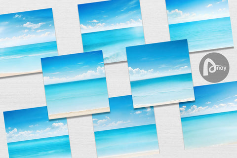 Digital Paper Summer Blue Beach Digital Pattern artnoy 