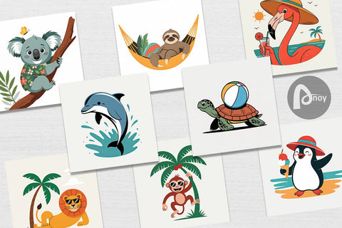 Digital Paper Summer Day Animal Digital Pattern artnoy 